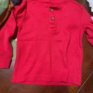 The Children's Place Red Long-Sleeve Waffle Henley Top